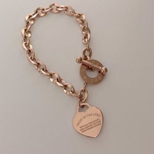Rose Gold Heart Toggle Bracelet